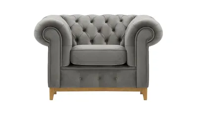 Produktbild von Sessel Chesterfield Grand - hellgrau - Velluto 15