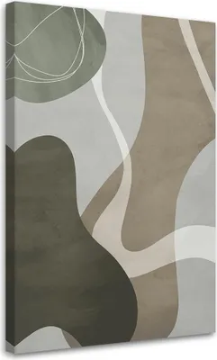 Produktbild von Leinwandbild Graue Formen im Boho-Stil 70x100 Feeby Grau bild für die wand bereit zum aufhängen