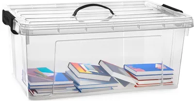 Produktbild von Aufbewahrungsbox mit Deckel - transparent grau - 39 Liter - 60 x 40 x 25 cm - Kunststoff