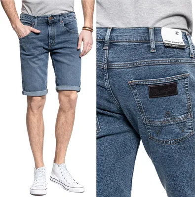 Immagine prodotto di WRANGLER uomo, pantaloncini COLTON SHORTS, slim fit, W30, blu, pantaloncini, pantaloni,
