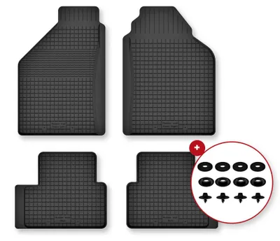 Zdjęcie produktu dla Dywaniki gumowe do FIat Punto I 1992-1999 (hatchback) – 4 szt., czarne, dobierane – Wielganizator Semi-Universal