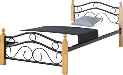 Obrázek produktu pro Homestyle4u 1957, kovová postel 90x200 rám postele s roštem, černá příroda