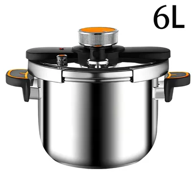 Produktbild von Schnellkochtopf - 6 l - Lebensmittelechter Edelstahl - 24 cm - 100 kPa Arbeitsdruck - Sicherheitsventil - Doppeltes Verriegelungssystem - Für Gas- und Induktionsherde