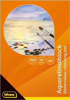 Produktbild von Idena Aquarellmalblock A4 30 Blatt 300gMix, kopfgeleimt
