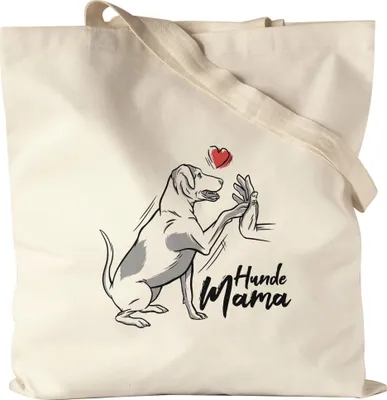 Produktbild von Hundemama Jutebeutel Stoffbeutel Canvas Mit Hund Motiv Für Hundebesitzer Hundeliebhaber