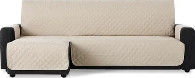 Produktbild von BESTCOVERS Linksseitig Ecksofaschutz Schonbezug Schutzbezug Ecksofa mit Ottomane Ecksofaschoner Ecksofabezug Sofaschonbezug (200 cm, Beige)