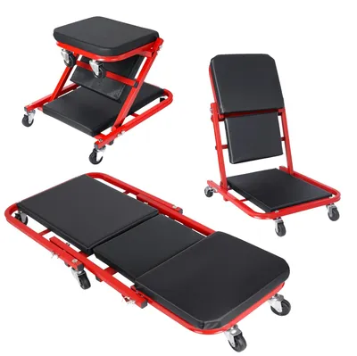 Obrázek produktu pro Opravárenská stolička, design 3 v 1, ergonomický komfort, černá a červená