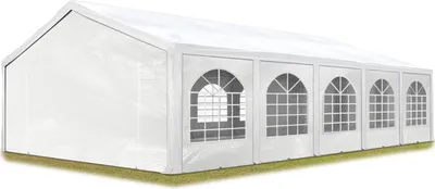 Produktbild von TOOLPORT Hochwertiges Partyzelt 5x10 m Pavillon Zelt PE Plane 450 N Gartenzelt Festzelt Wasserdicht weiß