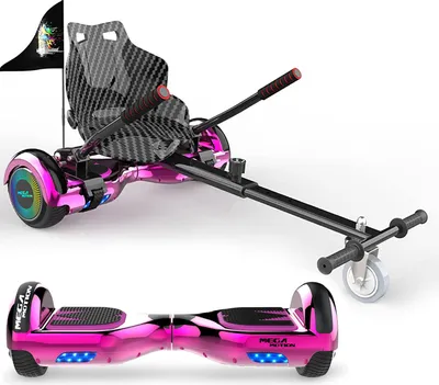 Produktbild von MEGA MOTION Hoverboards mit Hoverkart für Kinder, 6.5 Zoll Hoverboards mit Bluetooth Lautsprecher, mit LED-Leuchten, Geschenk für Kinder und Jugendliche