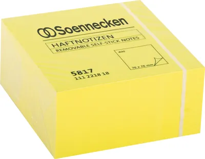 Zdjęcie produktu dla Soennecken Haftnotizwürfel 5817 75x75mm 400Blatt neongelb