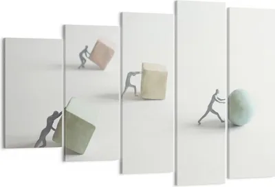 Produktbild von Bild auf Leinwand - Leinwandbild - 5 Teile - Symbol Kugel Würfel - 150x100cm - Wand Bild - Wanddeko - Wandbilder - Leinwanddruck - Bilder - Wanddekoration - Leinwand bilder - Wandbild - EG150x100-4688