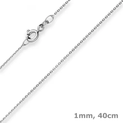 Produktbild von 1mm Ankerkette diamantiert Kette Collier Halskette aus 585 Gold Weißgold 40cm