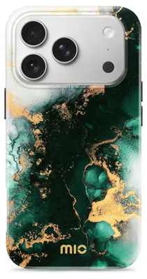Productafbeelding van MIO Backcover hoesje voor iPhone 18 Pro Max - MagSafe-compatibel Hard kunststof Green Marble Groen