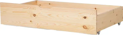 Produktbild von BELIANI Bettschublade 2er Set Hellbraun Kiefernholz auf Rollen Skandi Bettschubkästen Bettschubladen Unterbettschublade Schlafzimmer Ausstattung