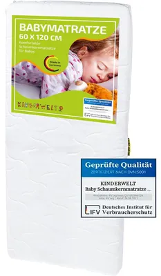 Produktbild von Baby Schaumkernmatratze Comfort gesteppt Babymatratze Matratze 60 x 120 weiß