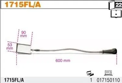Produktbild von Rechteckiger Inspektionspiegel 600 Mm - Be 1715Fl/A