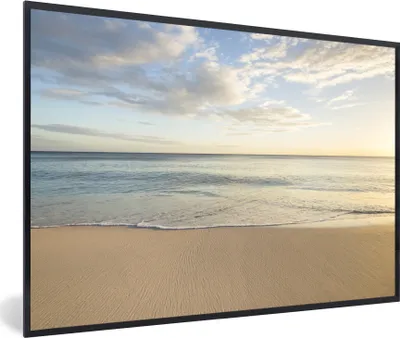 Produktbild von MuchoWow® MuchoWow® Gerahmtes Poster Strand - Wasser - Wolken 30x20 cm - Poster mit zchwarzem Bilderrahmen - Kunstdruck - Bild-Poster