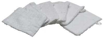 Produktbild von SANWOOD Waschhandschuhe 6er Set Frottier in verschiedene Farben 100% Baumwolle , Farbe:weiß