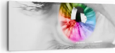 Produktbild von Bild auf Leinwand - Leinwandbild - Auge Regenbogen Wimper Grafik - 120x50cm - Wand Bild - Wanddeko - Leinwanddruck - Bilder - Kunstdruck - Wanddekoration - Leinwand bilder - Wandkunst - AB120x50-2644