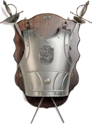 Produktbild von Dekorative Panoplie mit Schwert und Ritterhandschuh – Historische Waffenreplik für Wanddekoration AG805/C.01