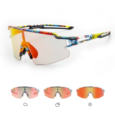 Produktbild von ROCKBROS Fahrrad Photochromatischen Sonnenbrille Fahrradbrillen UV400 Radbrille Für Outdoor-Sport Damen Herren Bunt