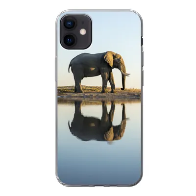Produktbild von MuchoWow® Handyhülle Schutzhülle Hülle für iPhone 12 mini Elefant - Wasser - Bäume - Tiere - Natur Silikon Softcase Handy Hülle - Bild