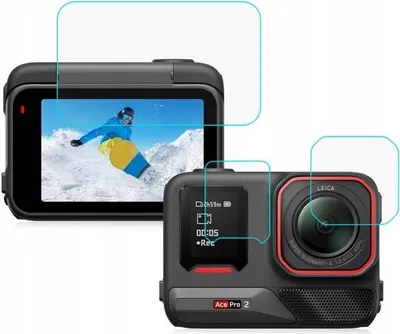 Zdjęcie produktu dla Zestaw Osłona Szkło Hartowane na Obiektyw 2x Ekran LCD - Insta360 ACE PRO 2 / PU711T