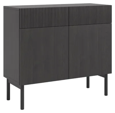 Immagine prodotto di Selsey Nolie - Credenza a 2 ante con 2 cassetti, effetto legno frassino nero, 100 cm