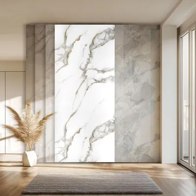 Produktbild von HEXIM Marmorplatten Optik 10 Stück 280x122 cm SPC Kunststoff Innen & Außenbereich Granit Steinoptik - Duschrückwand Küchenrückwand Spritzschutz Badverkleidung (34,16 m² 8038B) A-Serie