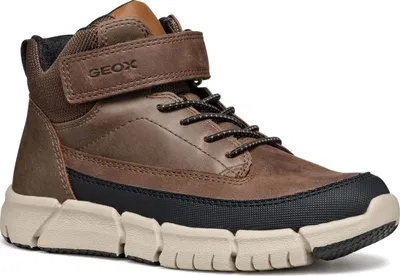 A single brown boot is shown against a white background.