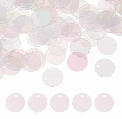 Flache runde Pailletten, 10 mm, transparent, 2100 Stück, PVC
