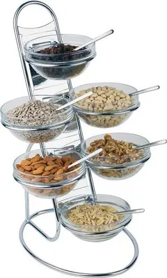 Produktbild von APS 11499 Buffetleiter LITTLE, Höhe 48 cm, inkl. 6 Glasschalen á 500 ml mit Schutzdeckel