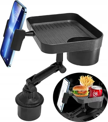 Produktbild von EDIBAZZAR | Auto-Reisetisch, Essenstablett, Tasse, Telefon, Carbon XL