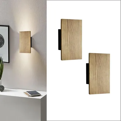 Imagen del producto de Juego de 2 apliques de pared LED con interruptor, para uso interior