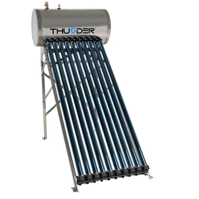 Zdjęcie produktu dla THUNDER Kolektor słoneczny próżniowy Heat Pipe 100 l 10 rur solarny podgrzewacz wody stal nierdzewna SUS304 zasobnik CWU system solarny