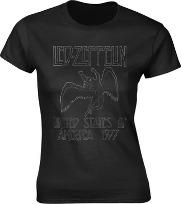 Produktbild von Led Zeppelin - "USA 1977" T-Shirt für Damen PH1451 (XL) (Schwarz)