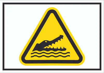 Produktbild von Schild Warnung Krokodil Symbol A5 (148x210mm)
