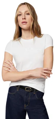 Productafbeelding van Armani Exchange dames T-shirt met korte mouwen, in dezelfde kleur, met logo, wit, maat L