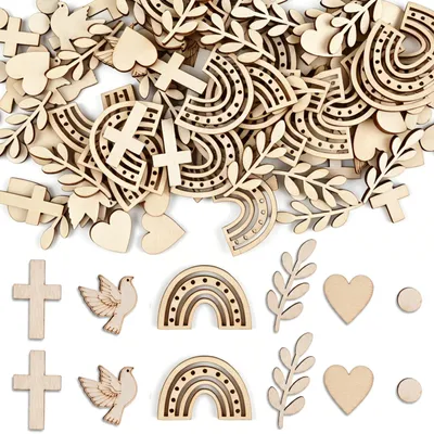 120er Set Holzherzen aus Buchsbaum für Taufe & Kommunion
