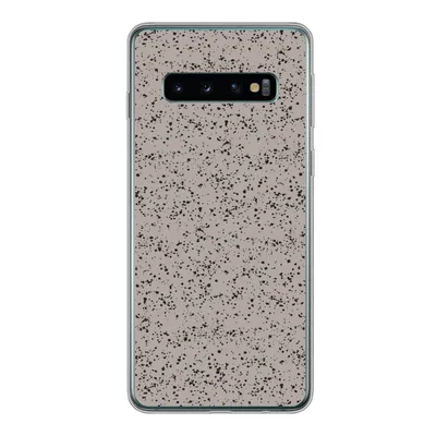 Produktbild von MuchoWow® Handyhülle Schutzhülle Hülle für Samsung Galaxy S10 Polka dots - Schwarz - Grau Silikon Softcase Handy Hülle - Handytasche