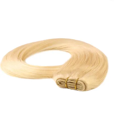 Produktbild von hair2heart Echthaar Tressen zum Einnähen Extensions glatt - 60cm 100g 9/0 lichtblond
