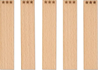 Produktbild von Holzdochte mit Gravur - Sterne 100 x 20 x 1 mm, 5 Stück