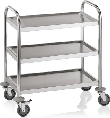 Produktbild von WAS Germany Servierwagen Edelstahl, 70,5 x 41 x 84 cm, 3 Etagen