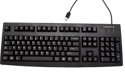 Obrázek produktu pro CHERRY G83-6104, Plná velikost (100 %), Kabel, USB, QWERTY, Černá