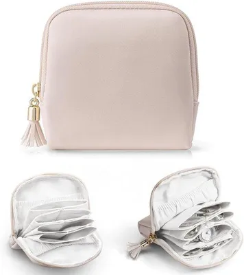 Image de Coffre-fort de voyage pour bijoux - Trousse de voyage à compartiments multiples pour femmes et filles - Idéal pour les voyages et comme cadeau