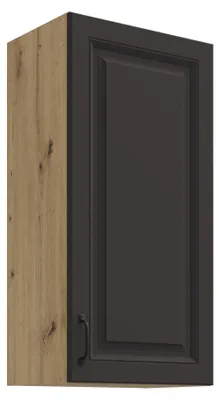 Produktbild von Hängeschrank 45 cm Stilo Grau + Eiche Artisan Küchenzeile Küchenblock Küche Landhaus Höhe 90 cm