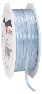 Produktbild von Satinband hellblau, 50 m, 3 mm breit, zum Verpacken von Geschenken, Dekorieren und Basteln, Dekoband, Band für besondere Anlässe