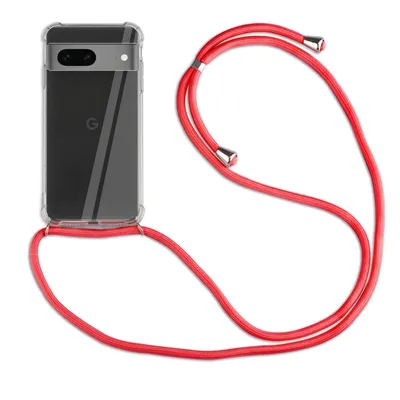 Produktbild von Handykette Für Google Pixel 8A Handyhülle mit Band Hülle Kordel Bumper Rot