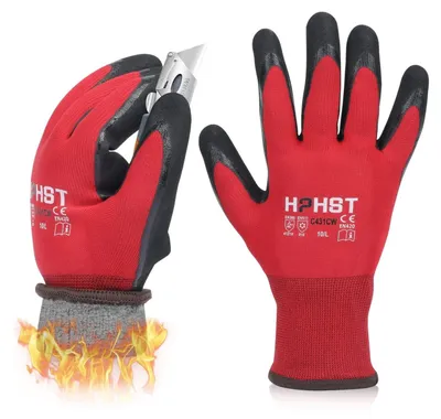 Imagen del producto de Guantes de trabajo térmicos para climas fríos con doble agarre