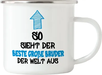 Produktbild von So sieht der beste Große Bruder der Welt aus Emaille Tasse Geschenk Geburt Ankündigung Baby